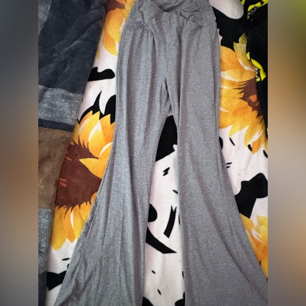 Gray Wide-Leg Pants